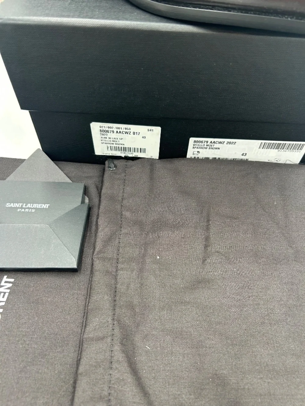 Men’s Saint Laurent Jean Polished-Leather Derby Shoes. size 43/10.